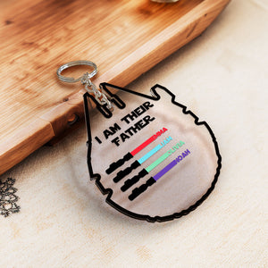 Personalized Lightsaber Keychain I Am Their Father Acrylic Sign Father's Day Gift