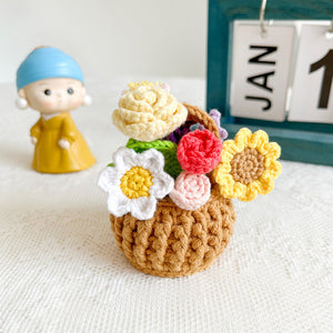 Multicolor Flowers Crochet Potted Plants Completed Hand Woven Knitted Potted Plants Gift for Handicraft Lover - MadeMineAU