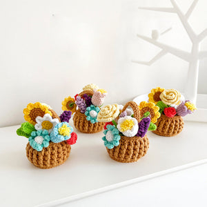 Multicolor Flowers Crochet Potted Plants Completed Hand Woven Knitted Potted Plants Gift for Handicraft Lover - MadeMineAU