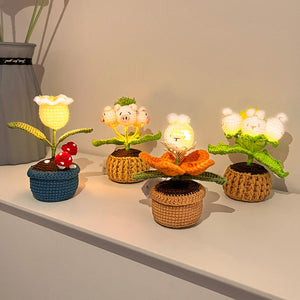 Doll Flowers Night Light Crochet Artificial Lamp Home Decor Gifts - MadeMineAU