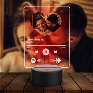 Gifts For Girl Scannable Heart Shaped Custom Photo Spotify Night Light 7 Colors For Couple Anniversary Gifts Best Gift Choice