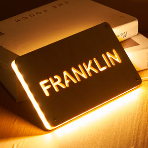 Personalized Wood Night Light With Text Custom Name Lamp For Living Room - MadeMineAU