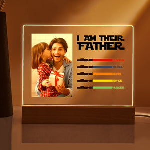 Personalized I Am Their Father Night Light Photo Acrylic Light Saber Plaque Father's Day Gifts - MadeMineAU