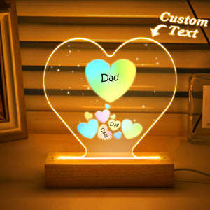 Personalized Engraved Family Heart LED Night Light Grandma Mom Hearts In Heart Lamp - MadeMineAU