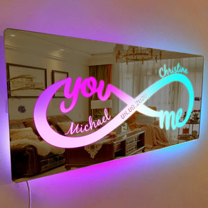 Personalized Name Mirror Light Infinity Love Gift for Couple - MadeMineAU
