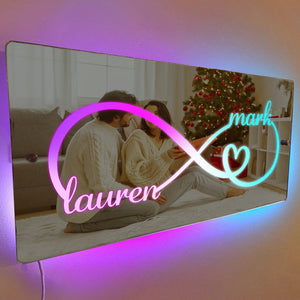 Custom Name Mirror Light Personalized Couple Christmas Gift - MadeMineAU