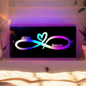 Personalized Name Mirror Light Infinity Heart Couple Gift - MadeMineAU
