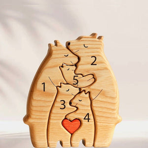 Wooden Bears Family Custom Names Puzzle Home Decor Gifts - MadeMineAU