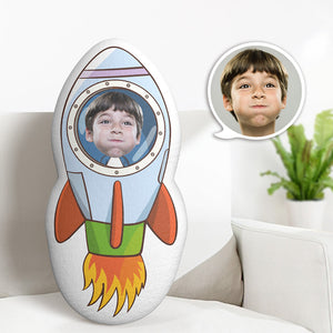 Custom Face Pillow Rocket Astronaut Minime Doll Personalized Photo Gifts for Kids - MadeMineAU