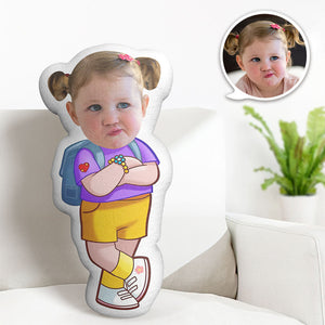 Custom Face Pillow Minime Little Girl Doll Personalized Photo Gifts for Kids - MadeMineAU