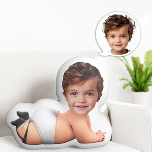 Custom Face Pillow Minime Baby Boss Wearing Diaper Doll Personalized Photo Gifts for Kids - MadeMineAU