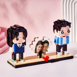 Custom Brick Figures & Block Photo Puzzle Fully Body 2 People Custom Brick Figures Persanalized Brick Figures - MadeMineAU