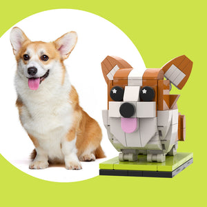 Fully Body Customizable Corgi 1 Dog Photo Custom Brick Figures Small Particle Block Brick Me Figures Customized Corgi Only - MadeMineAU