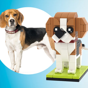 Fully Body Customizable Beagle 1 Dog Photo Custom Brick Figures Small Particle Block Brick Me Figures Customized Beagle Only - MadeMineAU