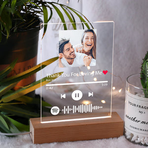 Custom Spotify Code Music Plaque/Night Light/Keychain Father's Day Gift