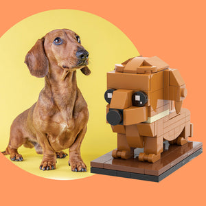 Fully Body Customizable Dachshund 1 Dog Photo Custom Brick Figures Small Particle Block Brick Me Figures Customized Dachshund Only - MadeMineAU