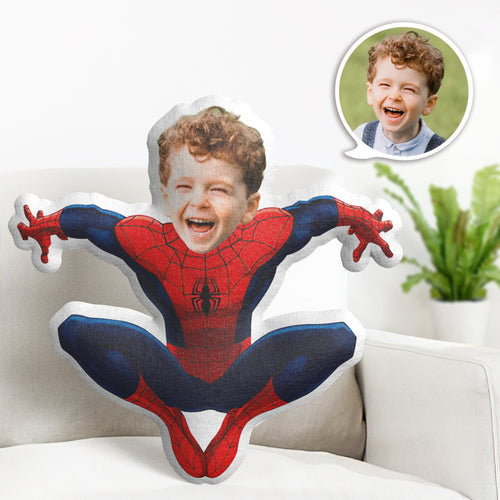 Custom Face Pillow Personalized Photo Pillow Squatting Spiderman MiniMe Pillow Gifts for Him