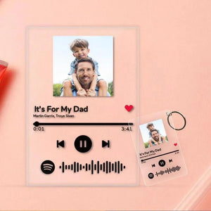 Gifts For Dad Custom Spotify Code Plaque/Night Light/Keychain