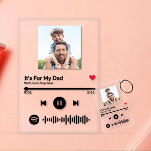 Father's Day Gifts - Custom Spotify Code Music Plaque Spotify Keychain Spotify Night Light
