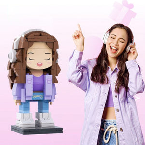 Full Body Customizable 1 Person Custom Brick Figures Small Particle Block Toy Creative Gifts for Her - MadeMineAU