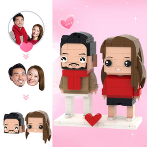 Custom Head Brick Figures Personalized 2 People Brick Figures Sweet Couple Brick Figures - MadeMineAU