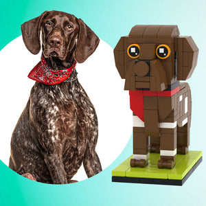 Fully Body Customizable German Shorthaired Pointer 1 Dog Photo Custom Brick Figures Small Particle Block Brick Me Figures Customized German Shorthaired Pointer Only - MadeMineAU