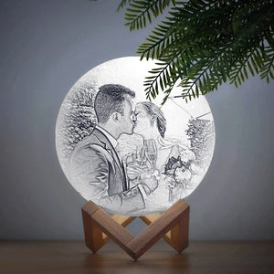 Custom 3D Printing Photo Moon Lamp & Engraving Custom 3D Print Luna Light Painting Light With 16 Colors For Girlfriend