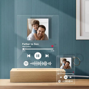 Custom Scannable Spotify Code Music Acrylic Glass Plaque/Keychain/Night Light Best Gift For Dad