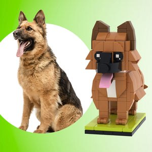 Fully Body Customizable German Shepherd 1 Dog Photo Custom Brick Figures Small Particle Block Brick Me Figures Customized German Shepherd Only - MadeMineAU