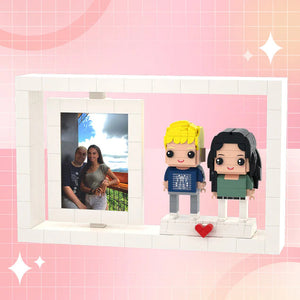 Full Body Customizable 2 People Photo Frame Custom Brick Figures Small Particle Block Brick Me Figures - MadeMineAU