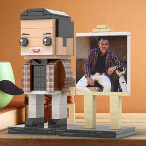 Full Body Customizable 1 Person Cool Daddy  in Classic Plaid Shirt Custom Brick with Frame Figures Small Particle Block Toy Brick Me Figures For Father's Day - MadeMineAU