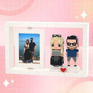 Full Body Customizable 2 People Photo Frame Travel Souvenirs Custom Brick Figures Small Particle Block Brick Me Figures - MadeMineAU