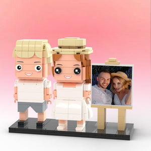 Full Body Customizable 2 People Photo Frame Custom Brick Figures Small Particle Block Gifts for Spouse - MadeMineAU