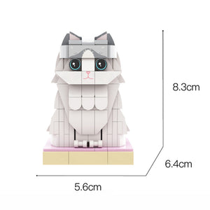 Christmas Cat With Scarf Fully Body Customizable 1 Cat Christmas Accessories Limited Edition Personalized X-Mas Cat Photo CustomBrick Figures Small Particle Block Customized Cat Only - MadeMineAU