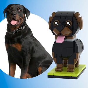 Fully Body Customizable Rottweiler 1 Dog Photo Custom Brick Figures Small Particle Block Brick Me Figures Customized Rottweiler Only - MadeMineAU