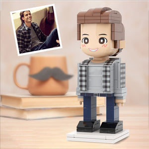 Full Body Duddu Brick Figures Customizable 1 Person Custom Brick Figures Small Particle Block Toy Brick Me Figures For Younger Dad On Father's Day - MadeMineAU