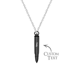 Custom Name Necklace Metal Bullet Cool Gift for Men - soufeelus