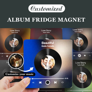 Personalized Photo Music Fridge Magnet Customized Multicolor Wall Photo Sticker Music Fridge Magnet Can Play Songs - MadeMineAU