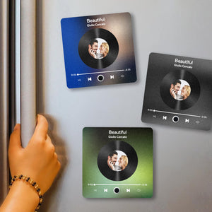 Customized Album Fridge Magnet Personalized Music Fridge Magnet Can Play Songs and Adjust Volume - MadeMineAU