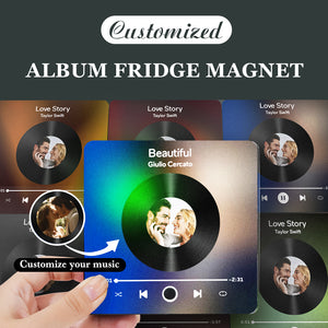 Customized Album Fridge Magnet Personalized Music Fridge Magnet Can Play Songs and Adjust Volume