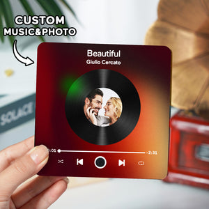 Customized Album Fridge Magnet Personalized Music Fridge Magnet Can Play Songs and Adjust Volume - MadeMineAU