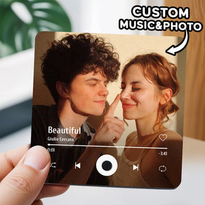 Personalized Photo Spotify Music Fridge Magnet Custom Wall Photo Sticker Music Fridge Magnet Can Play Songs - MadeMineAU