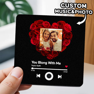 Personalized Photo Spotify Music Fridge Magnet Custom Wall Photo Sticker Music Fridge Magnet Can Play Songs - MadeMineAU