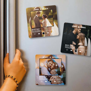 Personalized Photo Album Fridge Magnet Music Wall Photo Sticker Music Movement That Can Be Played Without Cell Phone Music Fridge Magnet Can Play Songs for Weddings - MadeMineAU