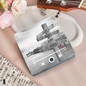 Customized Music Fridge Magnet Custom Engraved Name Wall Art Road Sign Street Style Can Play Songs and Adjust Volume - MadeMineAU