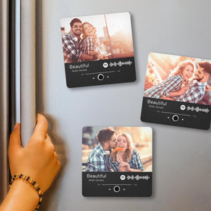 Customized Album Fridge Magnet Personalized Music Fridge Magnet Can Play Songs and Adjust Volume - MadeMineAU