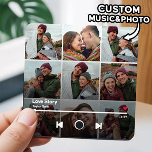 Customized Multiple Photo Music Fridge Magnet Can Play Songs Personalised Photo Fridge Magnet - MadeMineAU