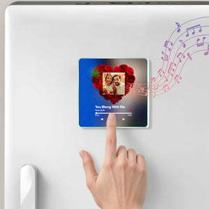 Personalized Photo Love Heart Music Fridge Magnet Customized Multicolor Wall Photo Sticker Music Fridge Magnet Can Play Songs - MadeMineAU