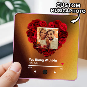 Personalized Photo Spotify Music Fridge Magnet Custom Wall Photo Sticker Music Fridge Magnet Can Play Songs - MadeMineAU