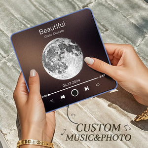 Personalized Moon Phase Music Fridge Magnet Customized Multicolor Wall Photo Sticker Music Fridge Magnet Can Play Songs - MadeMineAU